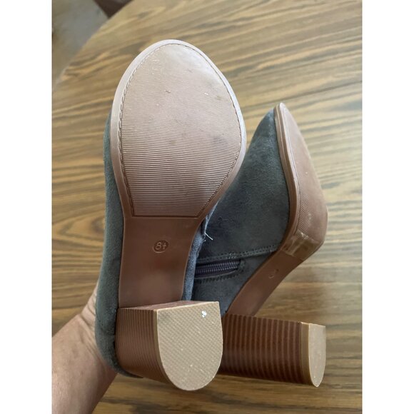 Refresh Sharpay grey heeled side zip ankle boots size 8.5 - Picture 5 of 5